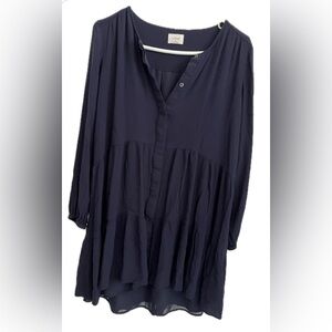 WILFRED Navy Blue Dress/ Long Flowy Blouse